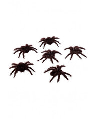 Pūkainie zirnekļi 7 cm 6 gab cena un informācija | Svētku dekorācijas | 220.lv