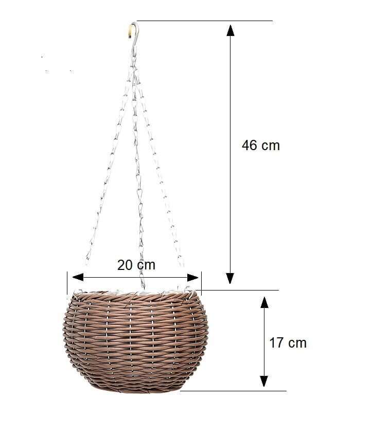 Piekaramais puķu grozs 63- 1160, 17 cm cena un informācija | Puķu podi | 220.lv