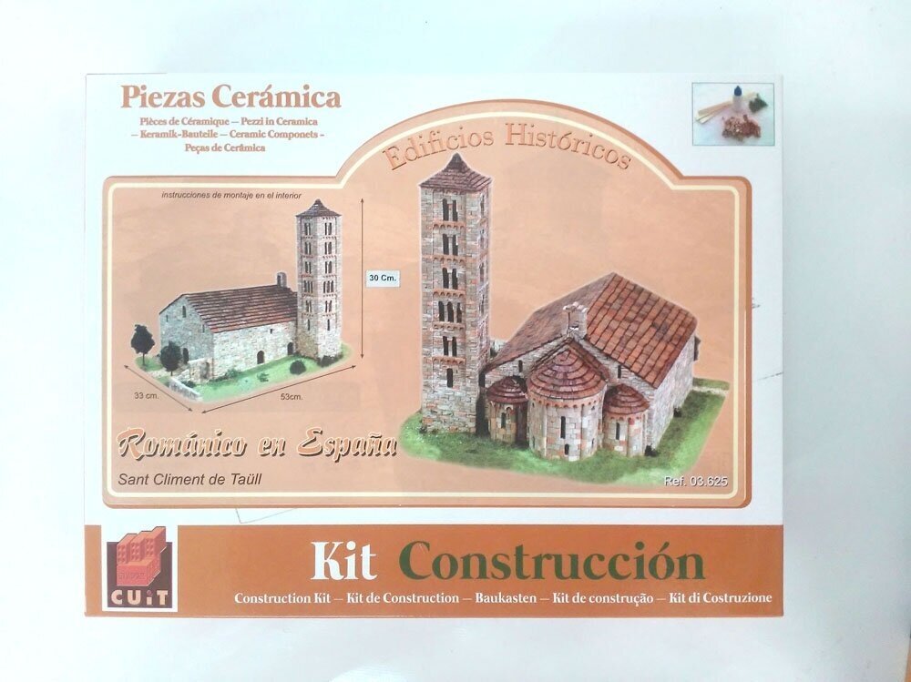 Keramikas ēku modeļu komplekts Cuit, San Climent de Taüll baznīca, Lleida, Spain, 1/80, 3.625 cena un informācija | Konstruktori | 220.lv