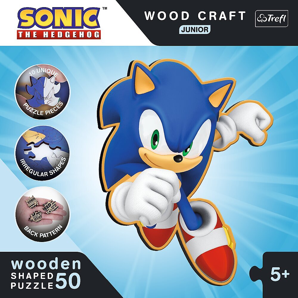 Koka puzle Sonic Trefl, 50 d. cena un informācija | Puzles, 3D puzles | 220.lv