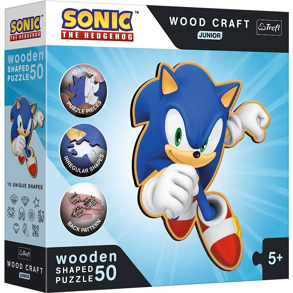 Koka puzle Sonic Trefl, 50 d. cena un informācija | Puzles, 3D puzles | 220.lv