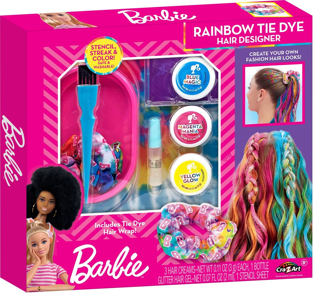 Komplekts Barbie Rainbow Tie-Dye Hair Designer cena un informācija | Bērnu kosmētika, līdzekļi jaunajām māmiņām | 220.lv