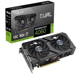 Asus Dual GeForce RTX 4060 EVO OC Edition (DUAL-RTX4060-O8G-EVO) cena un informācija | Videokartes (GPU) | 220.lv