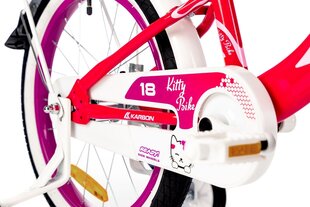 Bērnu velosipēds Kitty Karbon 18" 9498, balts/rozā cena un informācija | Velosipēdi | 220.lv