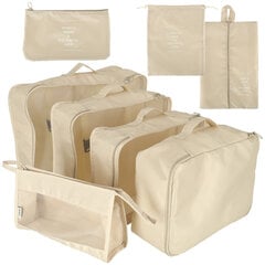 Набор дорожных сумок, 8 предметов, бежевый цена и информация | Чемоданы, дорожные сумки | 220.lv