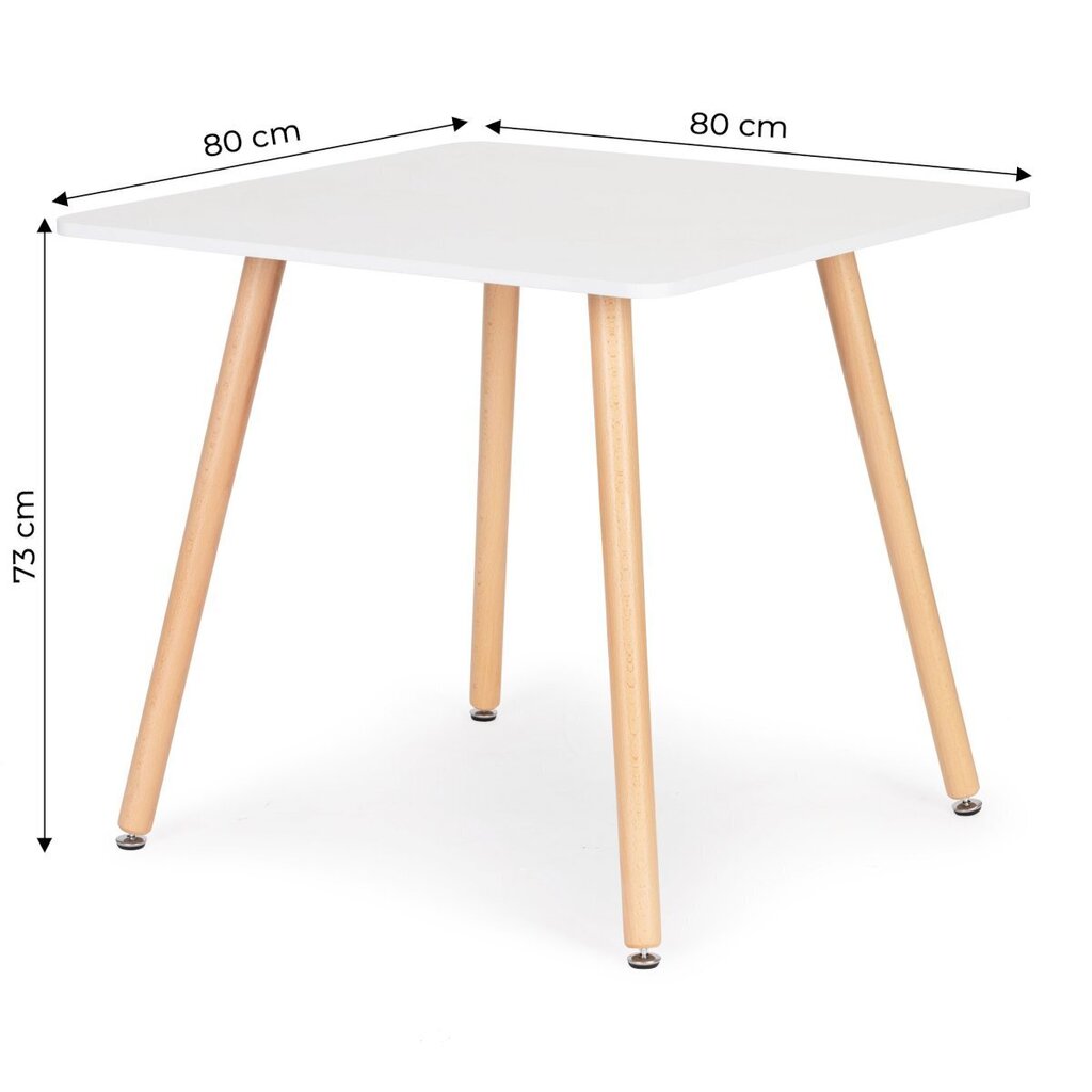 Moderns koka kvadrātveida galds, 80 cm. x 80 cm. cena un informācija | Virtuves galdi, ēdamgaldi | 220.lv