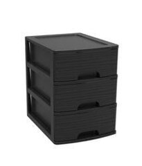 модульный шкаф с 3 ящиками, черный цена и информация | Шкафчики в гостиную | 220.lv