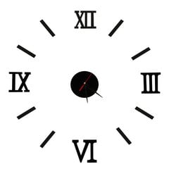Настенные часы с черными римскими цифрами цена и информация | Часы | 220.lv