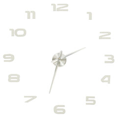 Liels sienas pulkstenis 80 cm. x 120 cm., 12 cipari, sudraba krāsā цена и информация | Часы | 220.lv