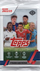 Futbola kāršu komplekts Topps UEFA 2022/2023, 8 gab. cena un informācija | Kolekcionējamas kartiņas | 220.lv