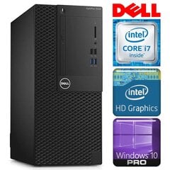 Dell 3050 Tower i7-7700 8GB 256SSD M.2 NVME WIN10Pro cena un informācija | Stacionārie datori | 220.lv