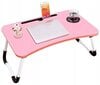 Datora saliekamais portatīvais galds, rozā cena un informācija | Datorgaldi, rakstāmgaldi, biroja galdi | 220.lv