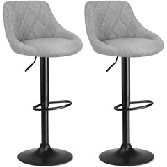 Барный стул со спинкой, Nerra, серый цена и информация | Стулья для кухни и столовой | 220.lv