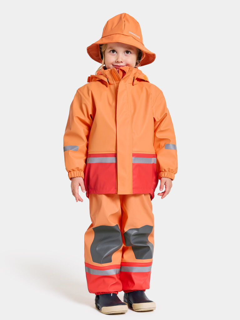 Didriksons bērnu silts komplekts BOARDMAN, oranža-sarkana cena un informācija | Lietus apģērbs bērniem | 220.lv