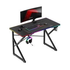 Spēļu galds Huzaro Hero 1.7 RGB melns цена и информация | Компьютерные, письменные столы | 220.lv