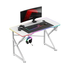 Spēļu galds Huzaro Hero 1.7 RGB White cena un informācija | Datorgaldi, rakstāmgaldi, biroja galdi | 220.lv