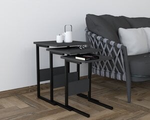 Комплект из 3-х столов Asir, черный/серый цена и информация | Журнальные столики | 220.lv