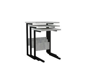 Комплект из 3-х столов Asir, чёрный/белый цена и информация | Журнальные столики | 220.lv