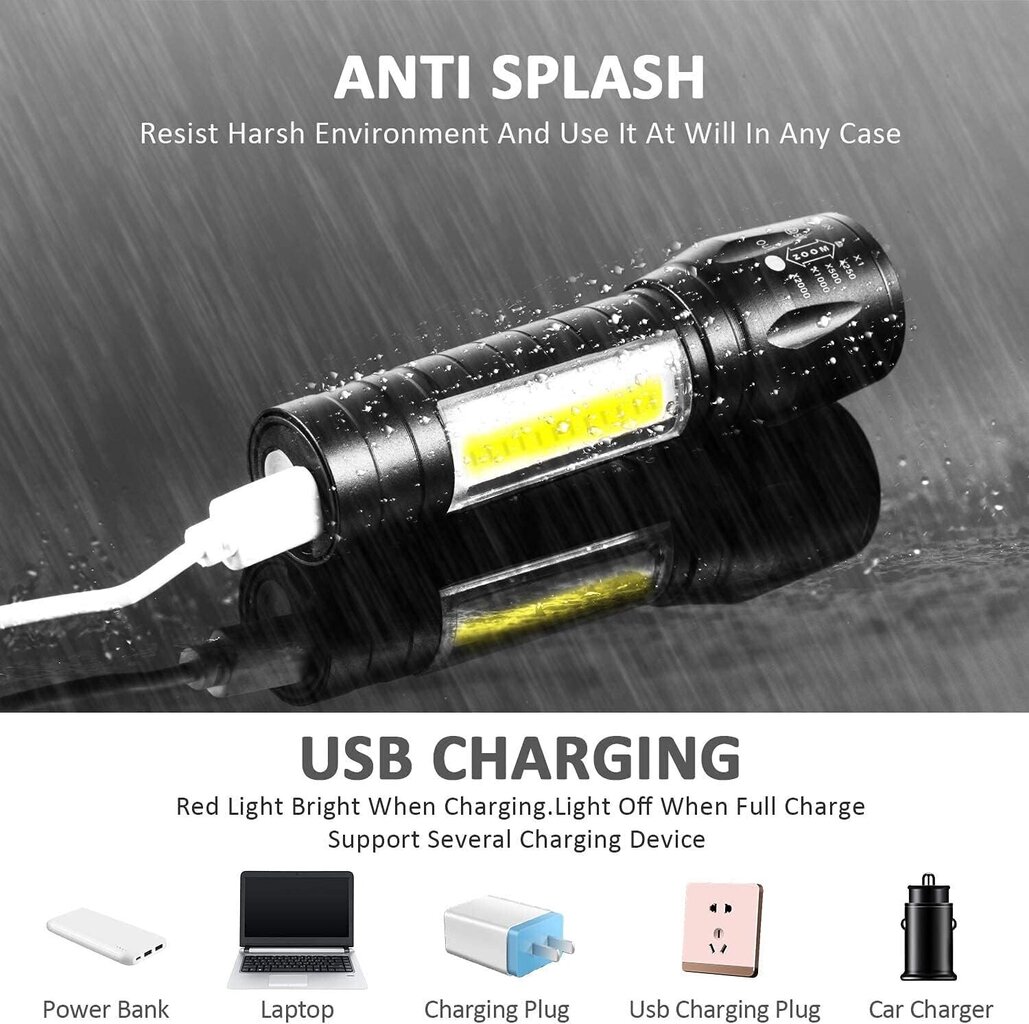 Wrrozz LED USB Mini zibspuldze, 2 gab. cena un informācija | Lukturi | 220.lv