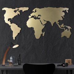Metāla sienu apdare Pasaules kartes siluets XL, 85 cm Wallity цена и информация | Детали интерьера | 220.lv