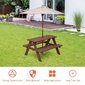 Bērnu dārza piknika galda sols ar saulessargu Costway, brūns цена и информация | Dārza mēbeles bērniem | 220.lv