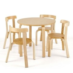 Bērnu koka galds ar krēsliem Costway, brūns цена и информация | Детские столы и стулья | 220.lv