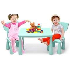 Комплект детского стола и стульев Costway, зеленый цена и информация | Детские столы и стулья | 220.lv