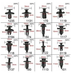 Savienotāju komplekts auto salona stiprināšanai 625gab., 18 izmēri cena un informācija | Automašīnas salona daļas | 220.lv