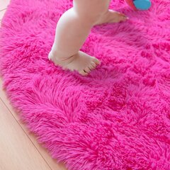 Plīša paklājs, rozā, apaļš cena un informācija | Paklāji | 220.lv