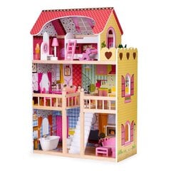 Leļļu māja ar mēbelēm Ecotoys, 90x59x33 cm cena un informācija | Rotaļlietas meitenēm | 220.lv