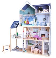 Деревянный кукольный домик с мебелью XXL Maya, 28 шт. цена и информация | Игрушки для девочек | 220.lv