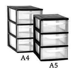 модульная тумба 3 ящика, черная цена и информация | Шкафчики в гостиную | 220.lv
