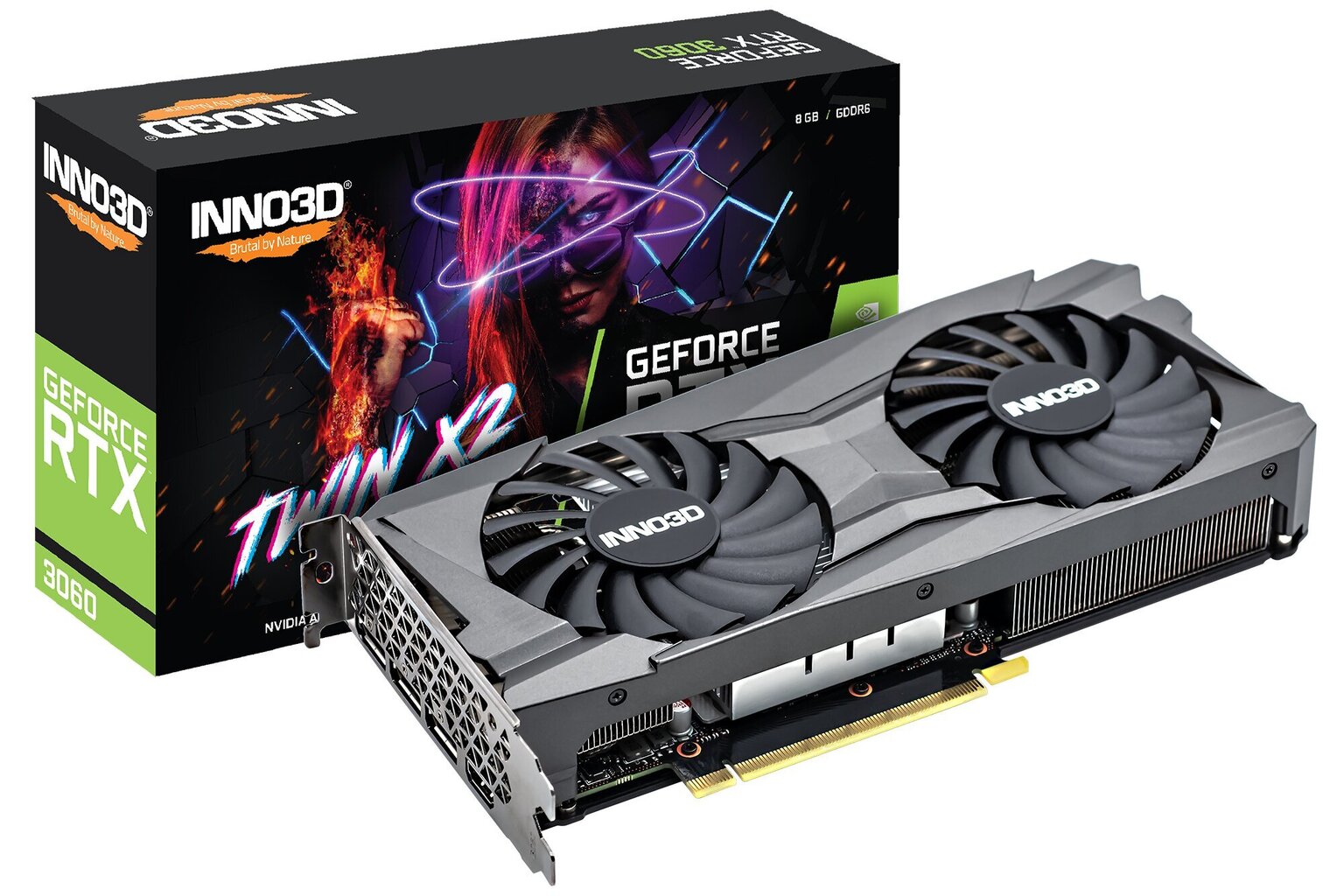 Inno3D GeForce RTX 3060 Twin X2 (N30602-08D6-11902130) cena un informācija | Videokartes (GPU) | 220.lv