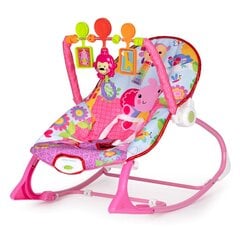 Кресло-качалка 2в1 вибрирующее со звуком, регулируемые игрушки, розовое цена и информация | Шезлонги и качели | 220.lv