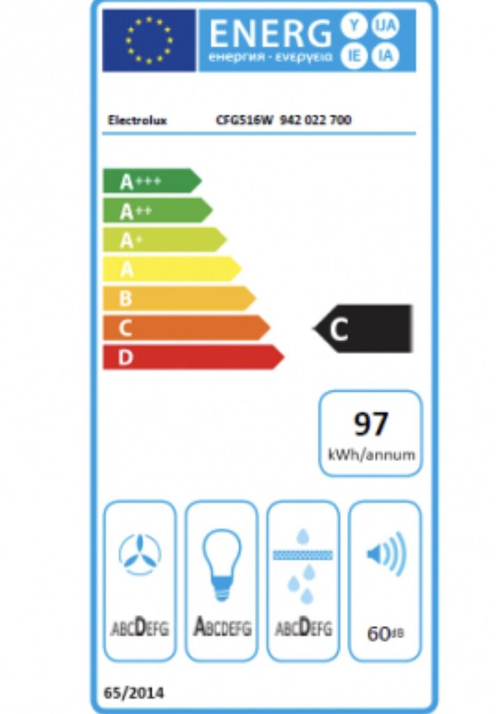 Electrolux CFG516W цена и информация | Tvaika nosūcēji | 220.lv