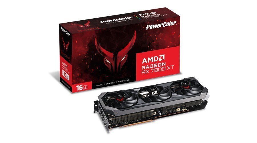 PowerColor Red Devil AMD Radeon RX 7800 XT (RX 7800 XT 16G-E/OC) цена и информация | Videokartes (GPU) | 220.lv