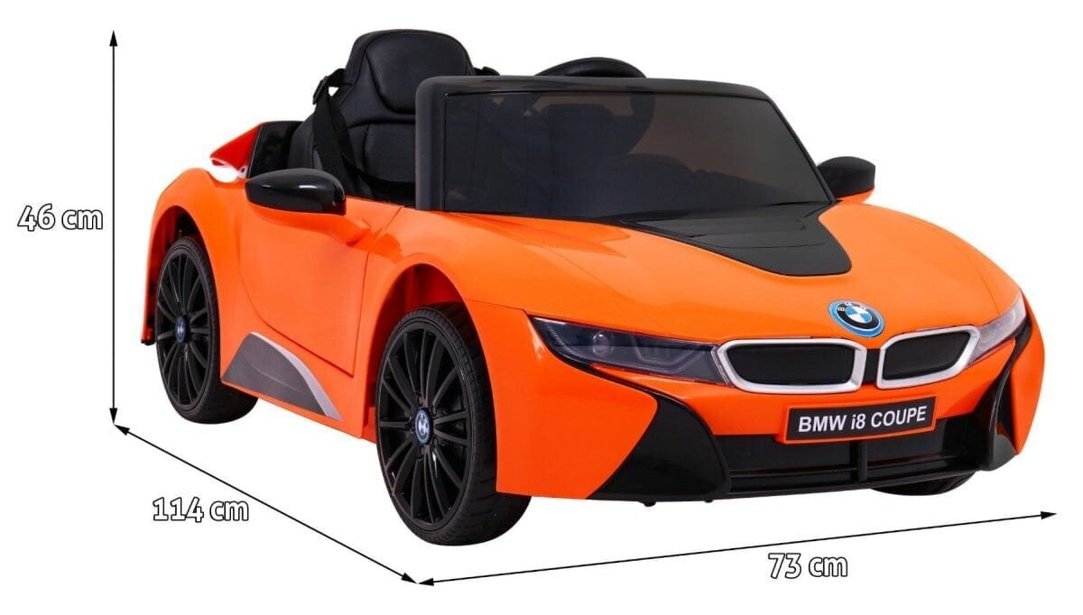 Vienvietīgs bērnu elektromobilis BMW I8 Lift, oranžs цена и информация | Bērnu elektroauto | 220.lv