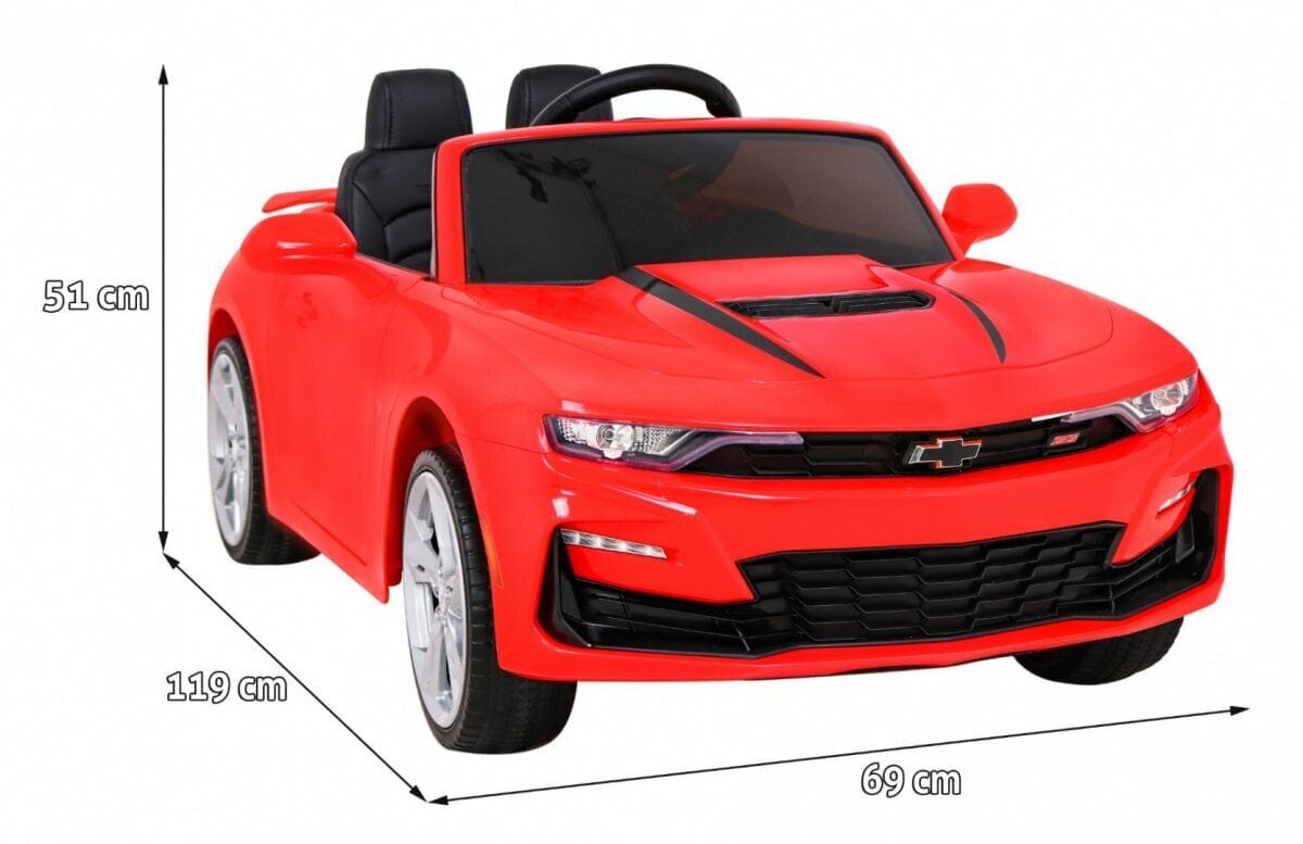 Vienvietīgs bērnu elektromobilis Chevrolet Camaro 2SS, sarkans cena un informācija | Bērnu elektroauto | 220.lv