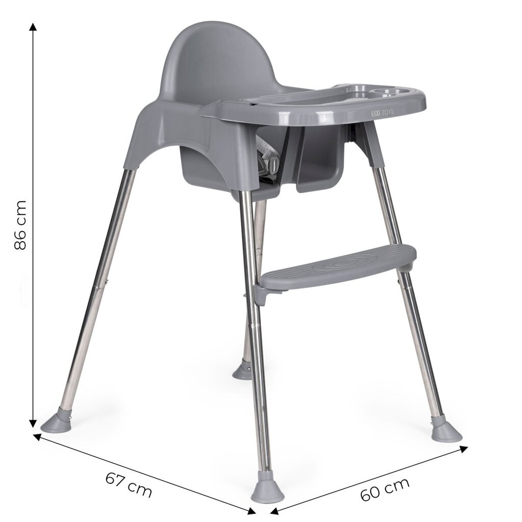 Barošanas krēsliņš Ecotoys 2in1, pelēks cena un informācija | Barošanas krēsli | 220.lv