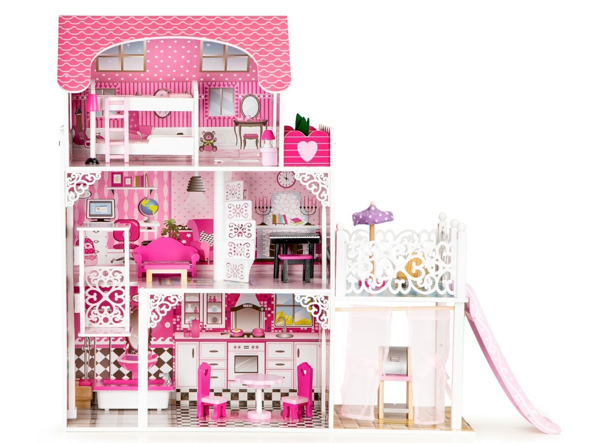 Leļļu māja Ecotoys XXL, rozā cena un informācija | Rotaļlietas meitenēm | 220.lv