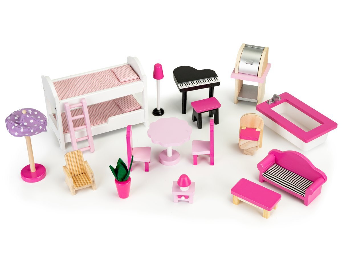 Leļļu māja Ecotoys XXL, rozā cena un informācija | Rotaļlietas meitenēm | 220.lv
