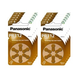 Panasonic 312 (PR41) батарейки для слуховых аппаратов  10х6 шт., 60 шт. цена и информация | Батарейки | 220.lv