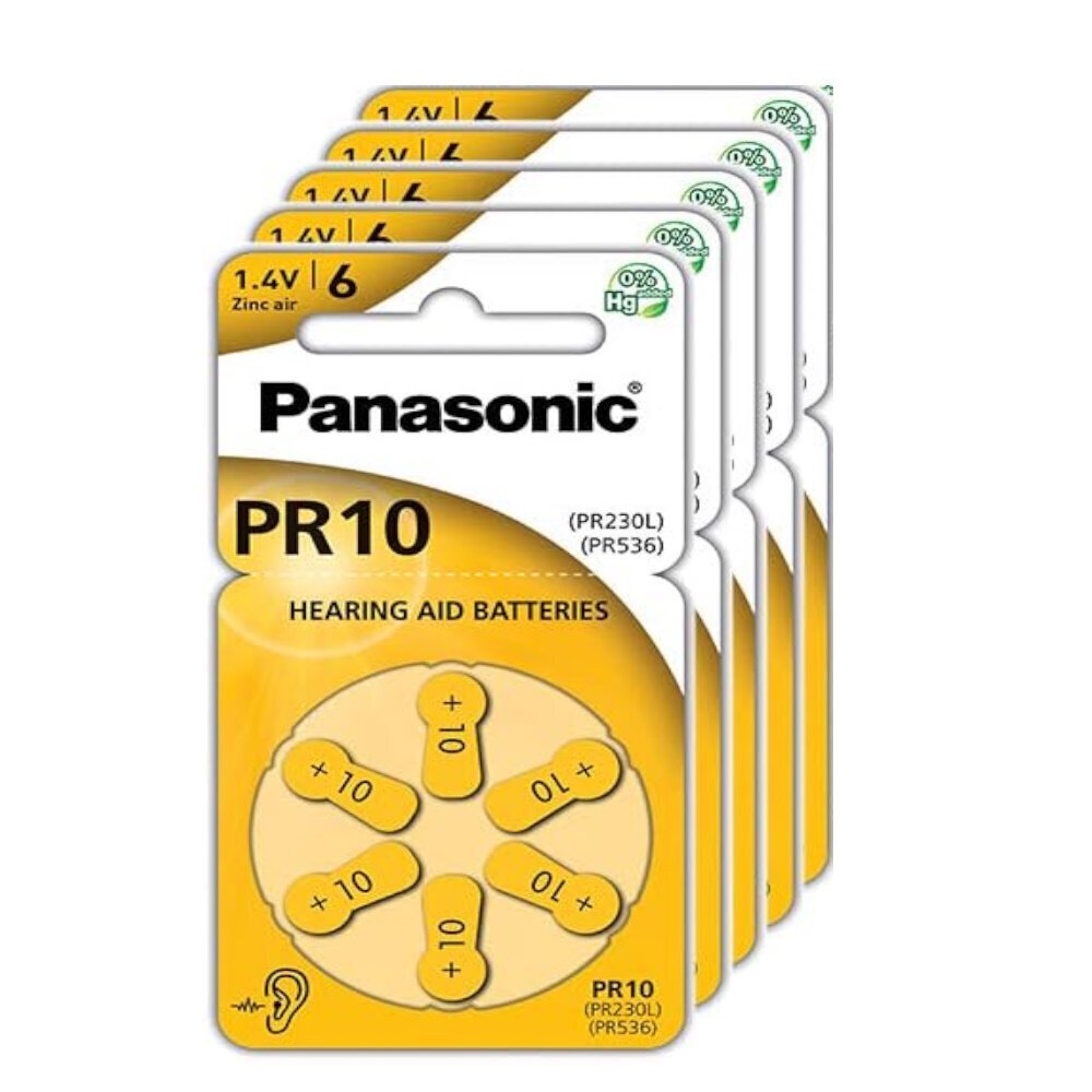 Panasonic 10 PR70 dzirdes aparātu baterijas, 5x6 gab. cena un informācija | Baterijas | 220.lv