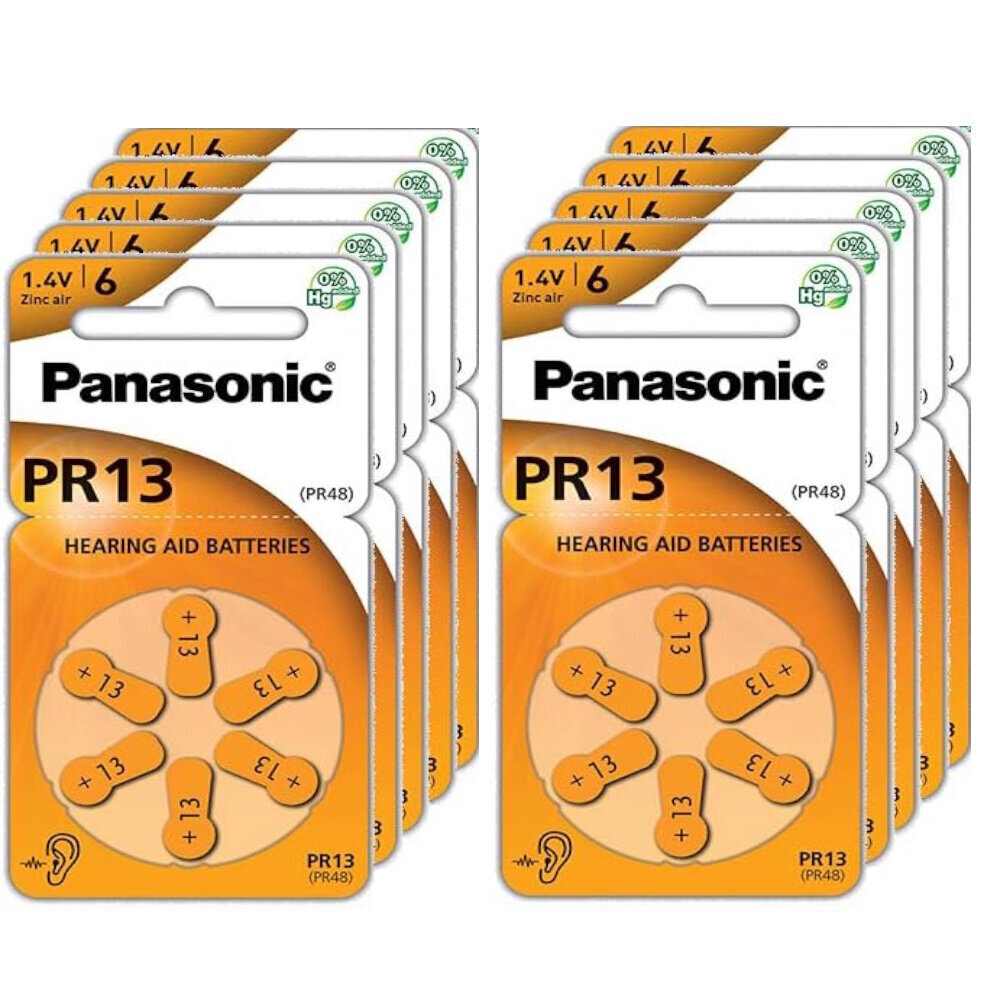 Panasonic 13 PR48 dzirdes aparātu baterijas, 10x6 gab. cena un informācija | Baterijas | 220.lv