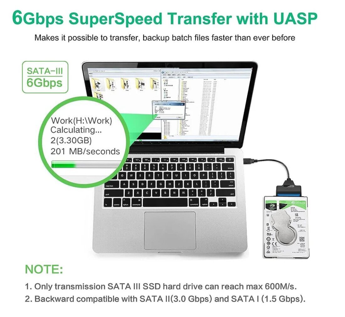 Adapteris SATA SSD HDD USB цена и информация | Adapteri un USB centrmezgli | 220.lv