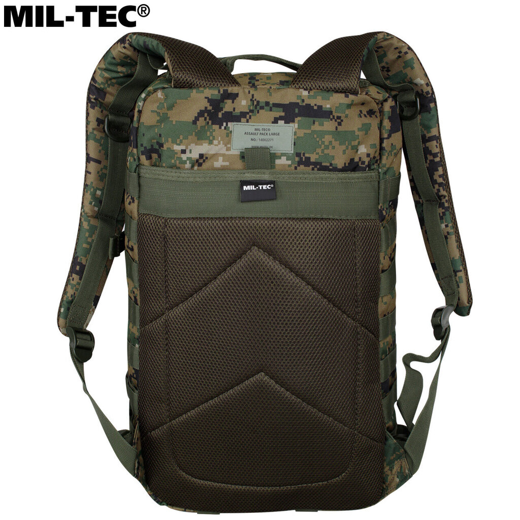 Militārā mugursoma Mil-Tec Assault Pack LG Digital Woodland Marpatt, 36 L, dažādu krāsu cena un informācija | Pārgājienu un ceļojumu mugursomas | 220.lv