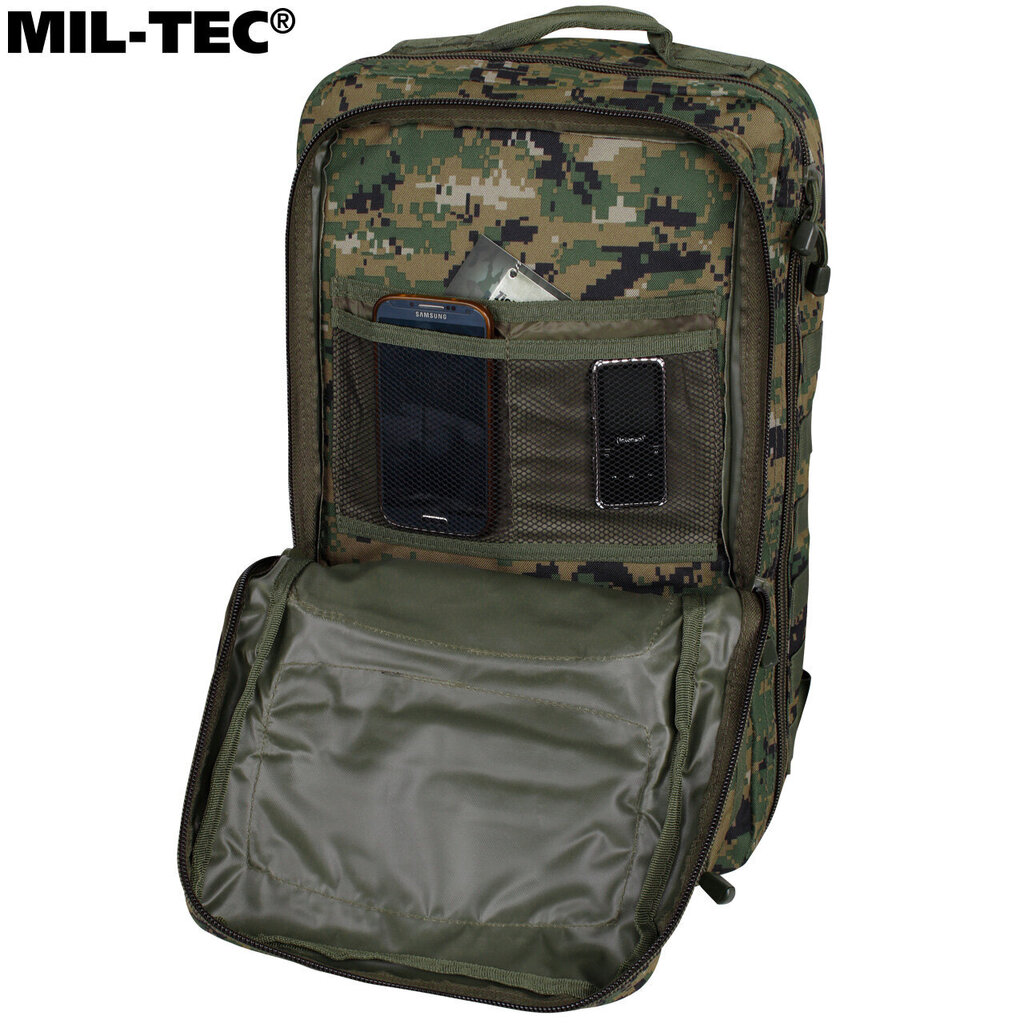 Militārā mugursoma Mil-Tec Assault Pack LG Digital Woodland Marpatt, 36 L, dažādu krāsu cena un informācija | Pārgājienu un ceļojumu mugursomas | 220.lv