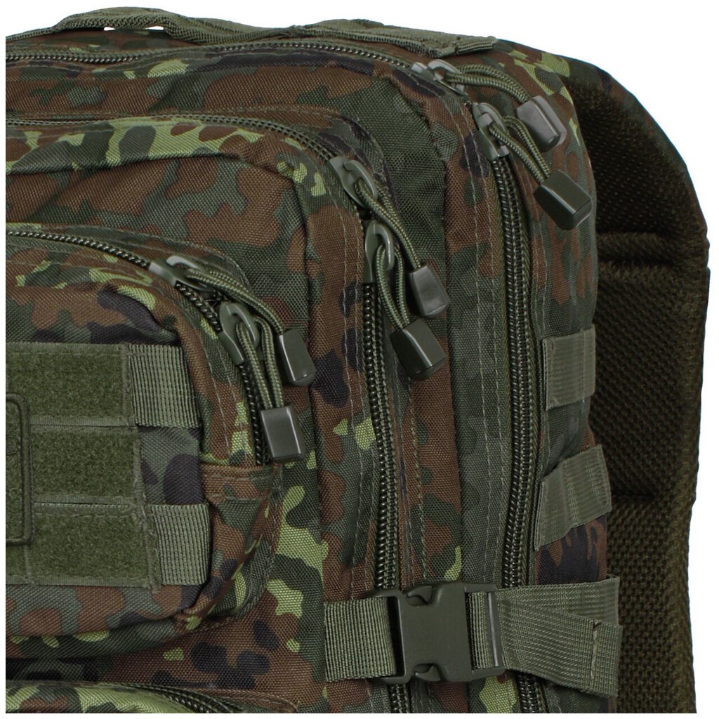 Militārā mugursoma Mil-Tec Assault Pack LG Bw-Tarn Flecktarn, 36 L, zaļa/brūna cena un informācija | Pārgājienu un ceļojumu mugursomas | 220.lv