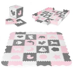 Пазл с ковриком из пенопласта, Ecotoys, 36 деталей, розовый и серый цена и информация | Развивающие коврики | 220.lv