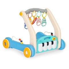 Обучающий коврик, 2 в 1, ходунки и интерактивный коврик-пианино для детей 0+, тиловый цена и информация | Игрушки для малышей | 220.lv